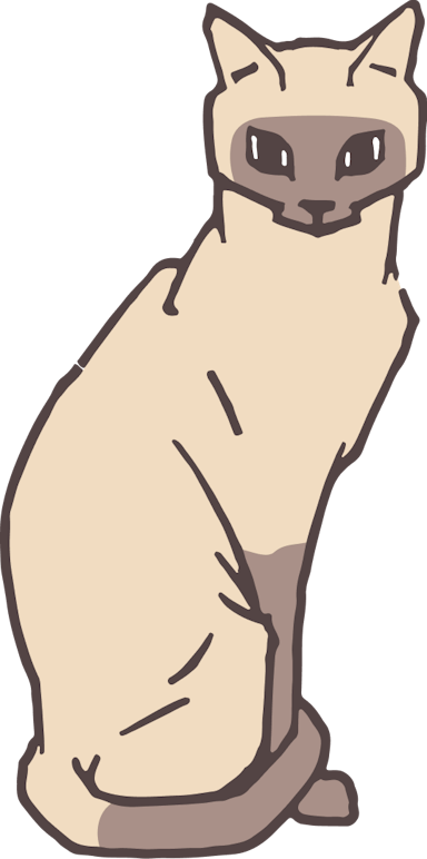 siamese-style cat illustration